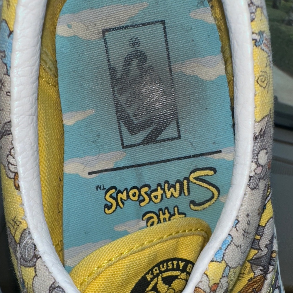 Vans Kids Simpson Cartoon Print Sneakers - Yellow and Gray men's 4.0 women 5.5 - Picture 9 of 10